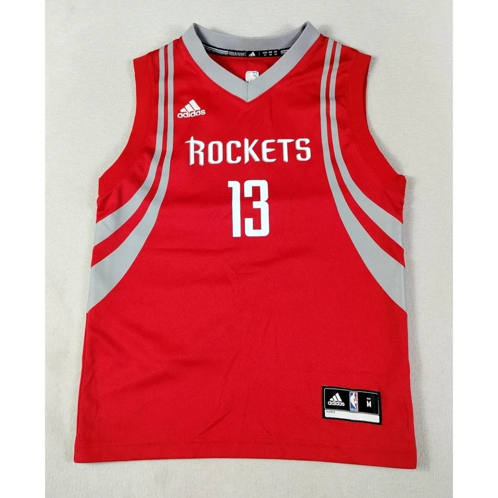 Houston Rockets Jersey Boys Medium Red NBA Basketball James Harden 13 Adidas